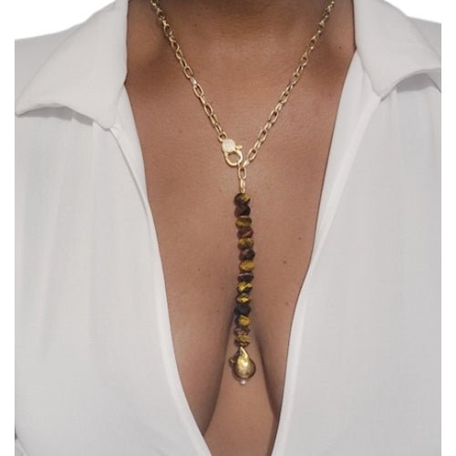 Gemstone Lariat Necklace