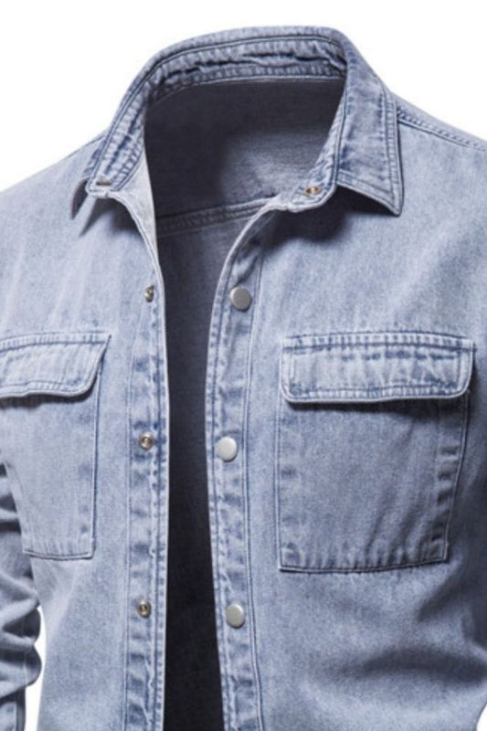 Men's Button Down Chest Pocket Denim Jacket - S. M. & Co.