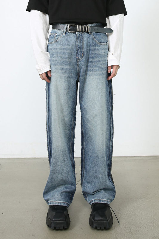 Men's Contrast Loose Fit Jeans - S. M. & Co.