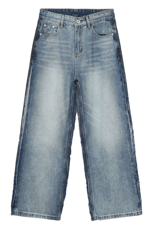 Men's Contrast Loose Fit Jeans - S. M. & Co.