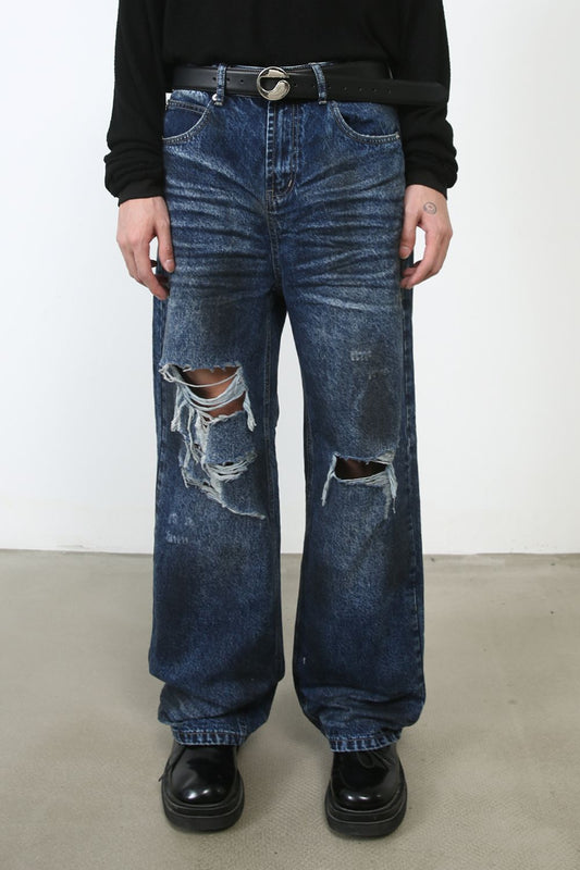 Men's Distressed Jeans with Pockets - S. M. & Co.