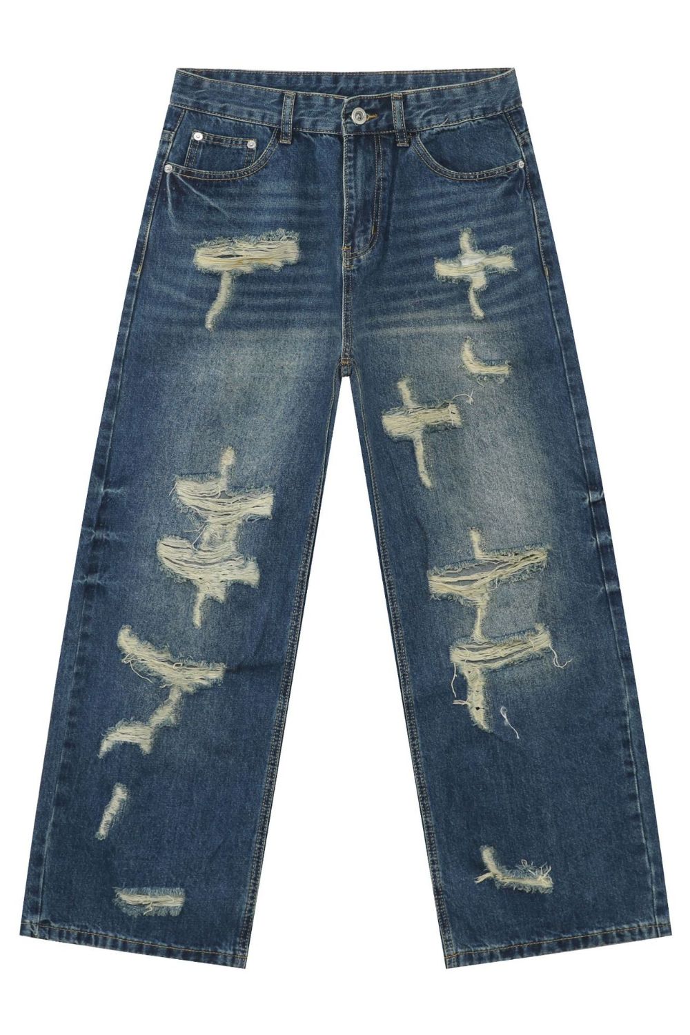 Men's Distressed Jeans with Pockets - S. M. & Co.