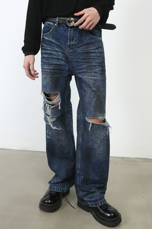 Men's Distressed Jeans with Pockets - S. M. & Co.