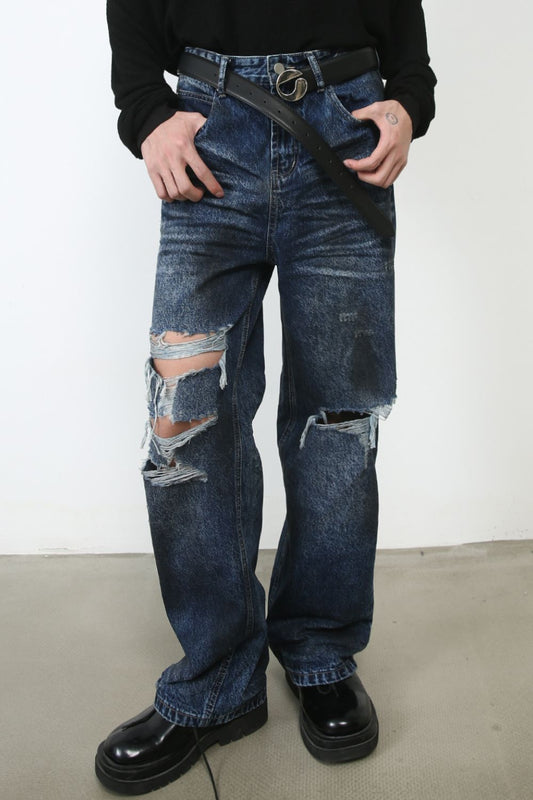Men's Distressed Jeans with Pockets - S. M. & Co.