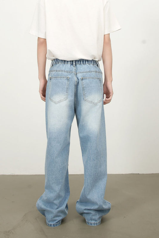 Men's Mid Rise Wide Leg Jeans with Pockets - S. M. & Co.