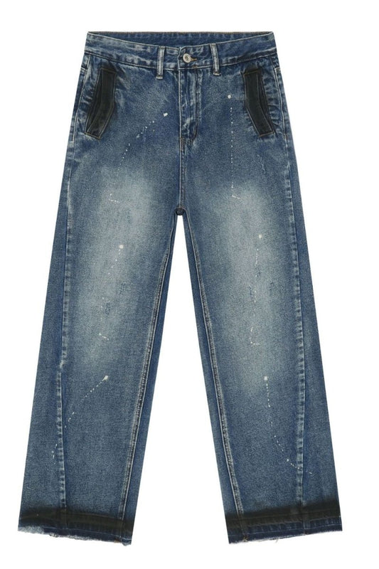 Men's Raw Hem Baggy Jeans - S. M. & Co.