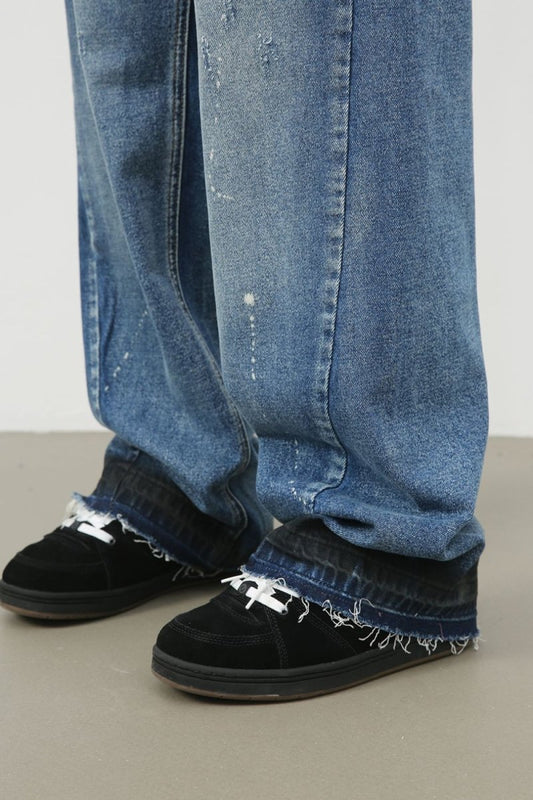 Men's Raw Hem Baggy Jeans - S. M. & Co.