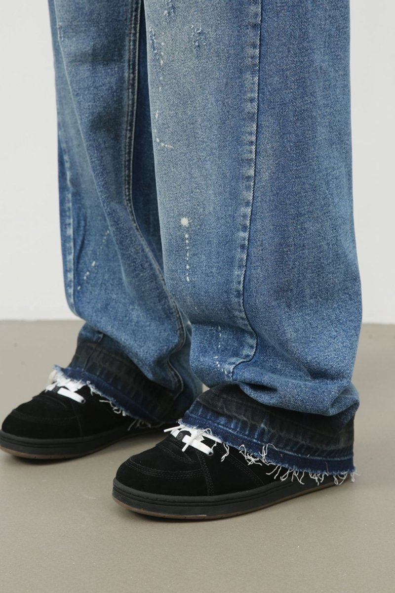 Men's Raw Hem Baggy Jeans - S. M. & Co.