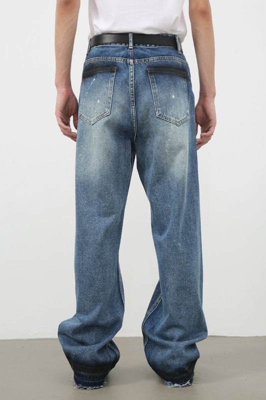 Men's Raw Hem Baggy Jeans - S. M. & Co.