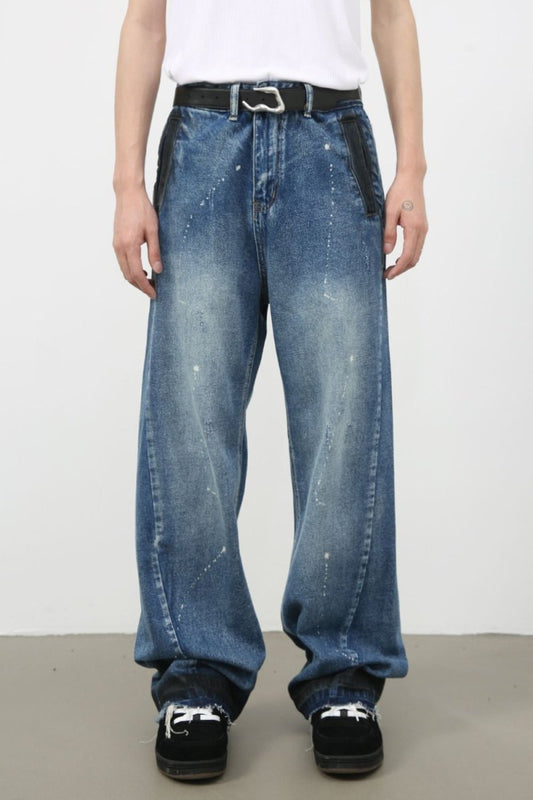 Men's Raw Hem Baggy Jeans - S. M. & Co.