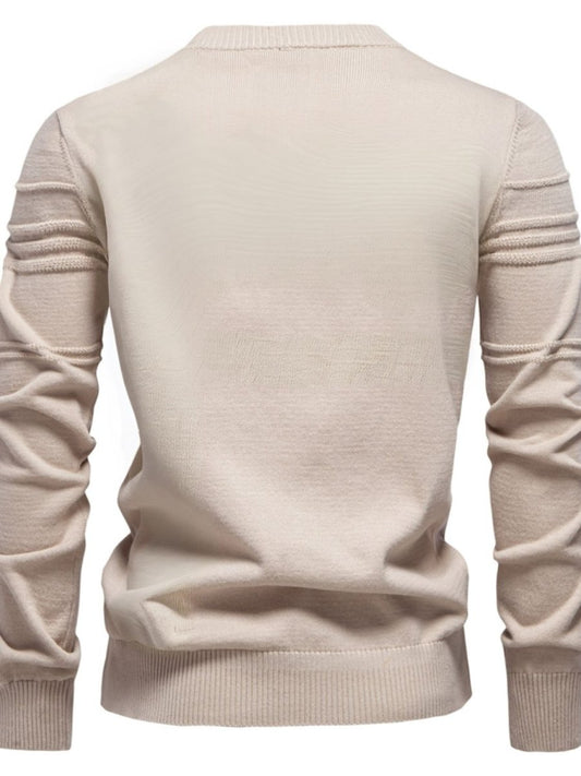 Men's Round Neck Striped Sweater - S. M. & Co.