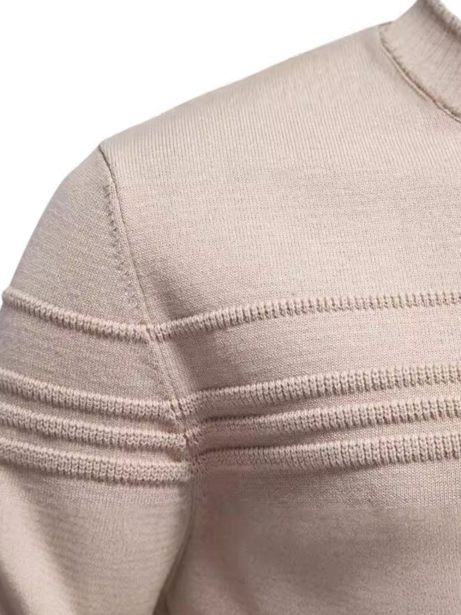 Men's Round Neck Striped Sweater - S. M. & Co.