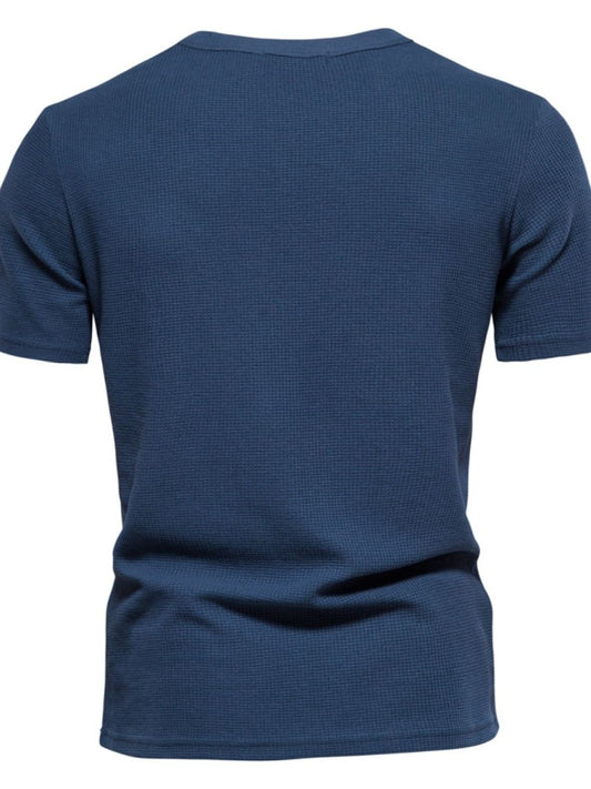 Men's Waffle - Knit Short Sleeve T-Shirt - S. M. & Co.