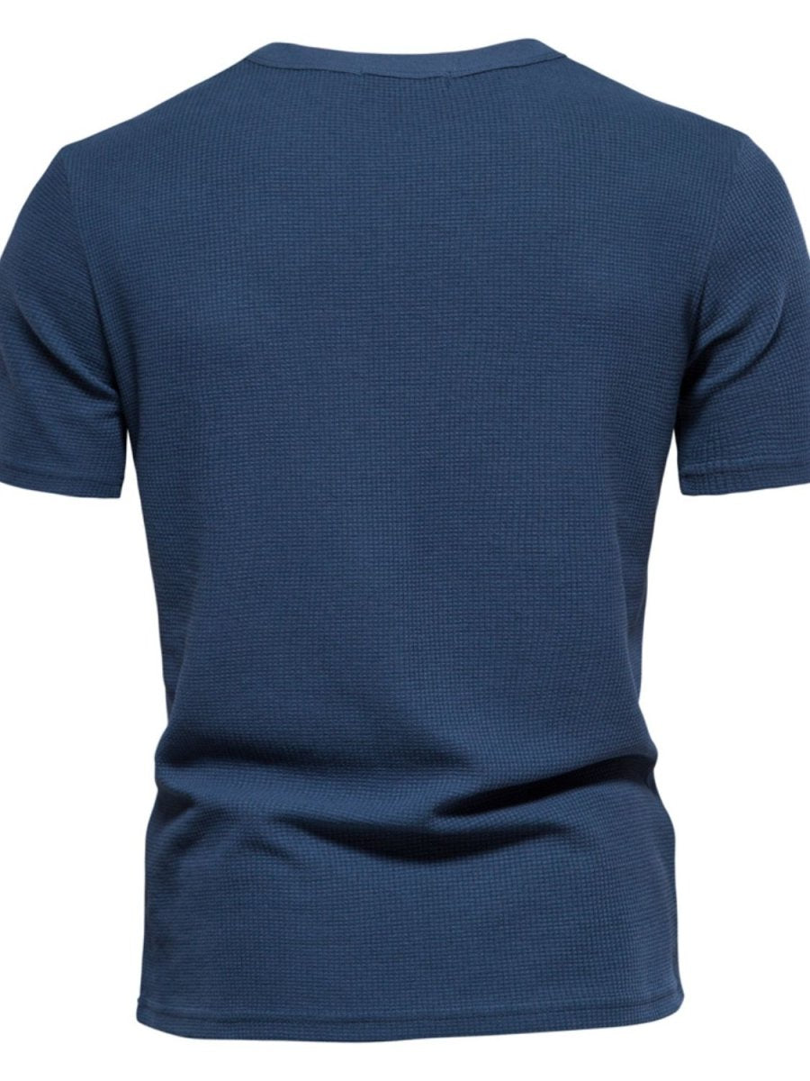 Men's Waffle - Knit Short Sleeve T-Shirt - S. M. & Co.