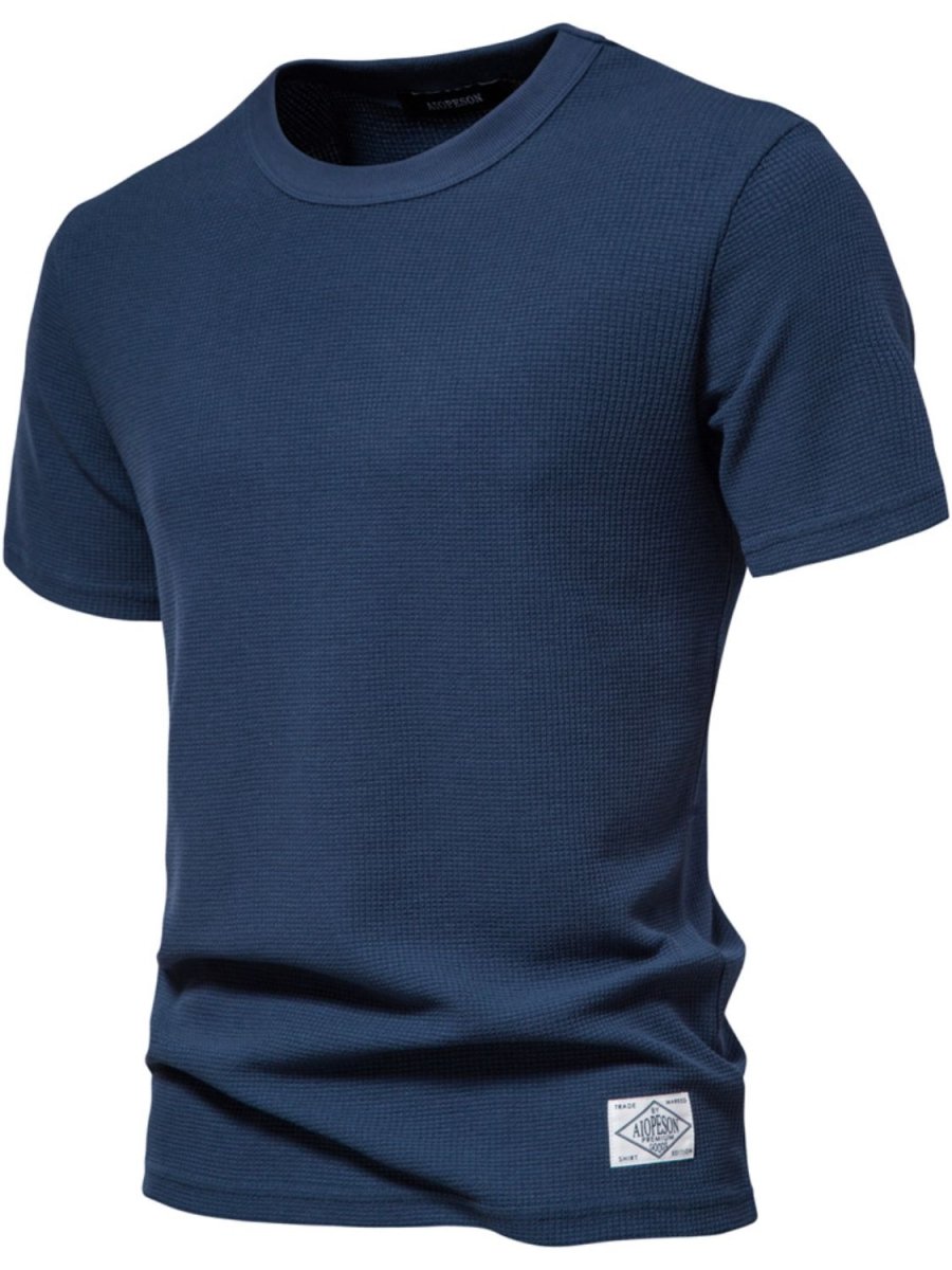 Men's Waffle - Knit Short Sleeve T-Shirt - S. M. & Co.