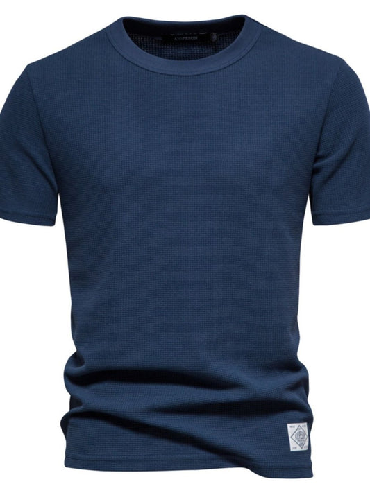Men's Waffle - Knit Short Sleeve T-Shirt - S. M. & Co.