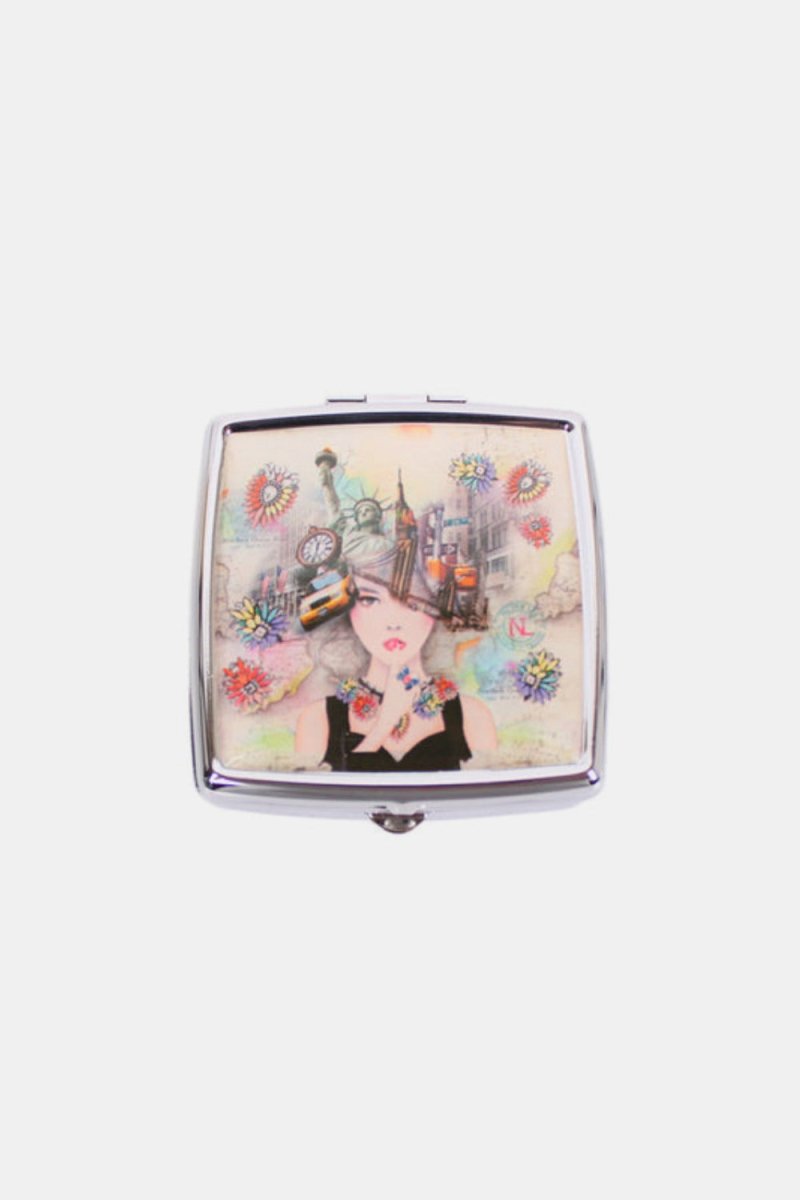 Nicole Lee USA Print Metallic Rectangular Pill Case - S. M. & Co.
