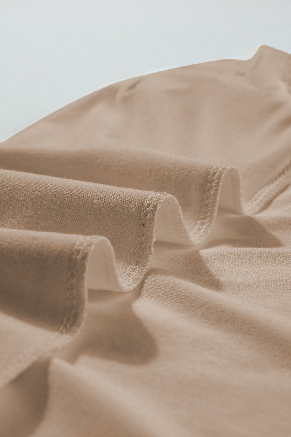 Pale Khaki Seamed Detail Contrast Lace Raglan Sleeve Tee - AnAs Market