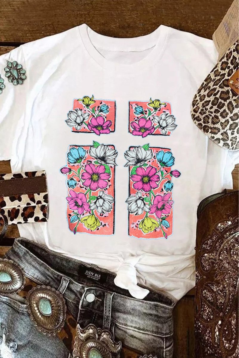 White Floral Easter T-Shirt - S. M. & Co.